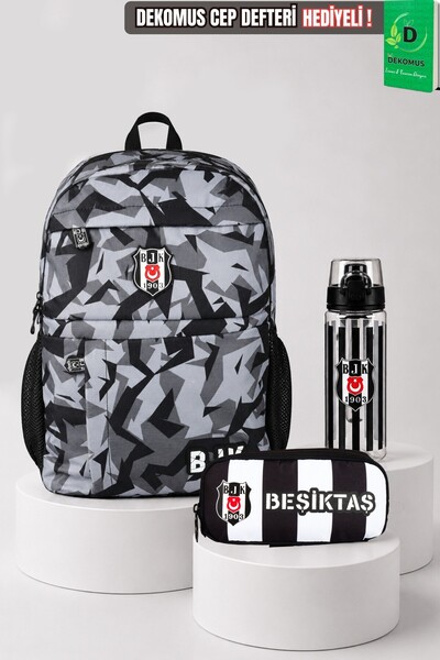 Beşiktaş x Dekomus Lisanslı Kamuflaj Büyük Boy Lise Okul Çantası,Kalem Çantas...