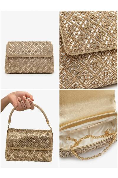 By EDUU Double Sided Rhinestone Evening Bag for Women