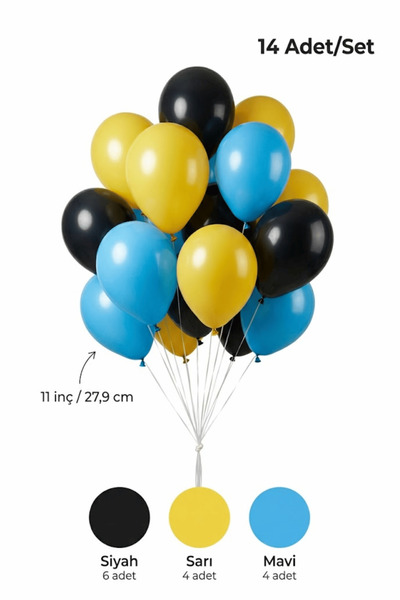 Mielibon Football Themed Black and Yellow Children's Birthday Balloon Set 14 ...
