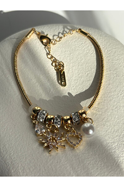 BHR AKSESUAR Gold Color Charm Bracelet