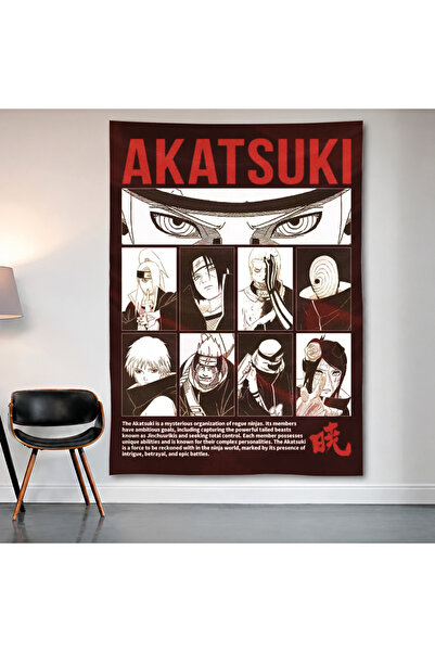 Geek Cultcha Naruto Akatsuki Wall Cloth Wall Tapestry First Quality Satin Fab...