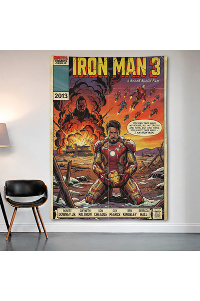 Geek Cultcha Iron Man 3 Wall Covering Wall Tapestry First Quality Satin Fabri...