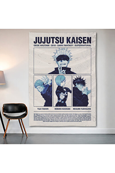 Geek Cultcha Jujutsu Kaisen Wall Covering Wall Tapestry First Quality Satin F...