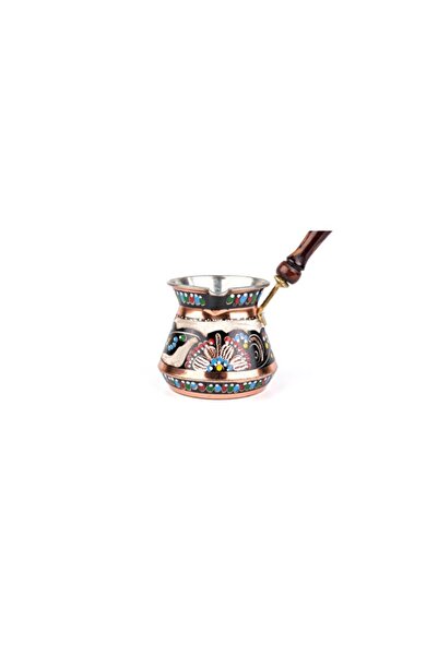 Empressco Hand-Embroidered Copper Coffee Pot, Erzincan, Chubby, for 6 People
