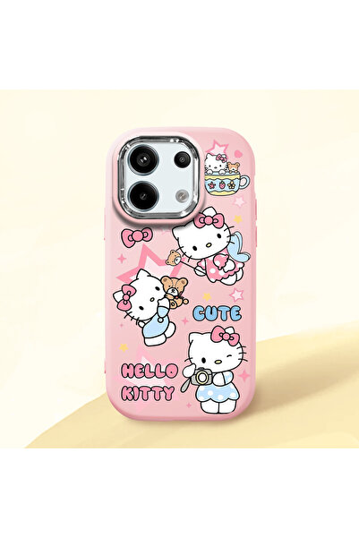 Hontinga Redmi Note 13 Pro 5G Uyumlu Kılıf kamera koruyucu Pembe Silikon Coup...