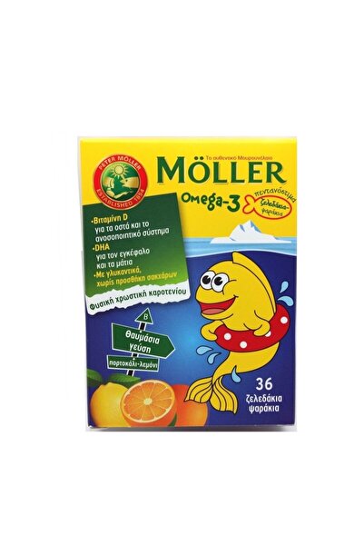 Möller's Mollers | Omega-3 Ζελεδάκια-Ψαράκια για Παιδιά |Γεύση Πορτοκάλι-Λεμό...