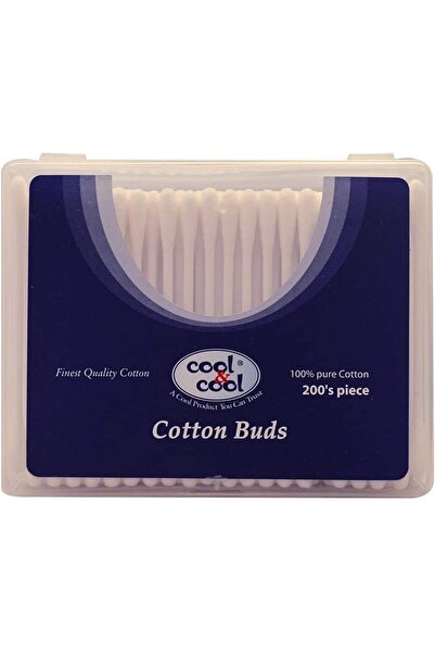 COOL & COOL Ear Buds -200's- Round Thick Tips,Cotton Swabs,100% Cotton,Double...