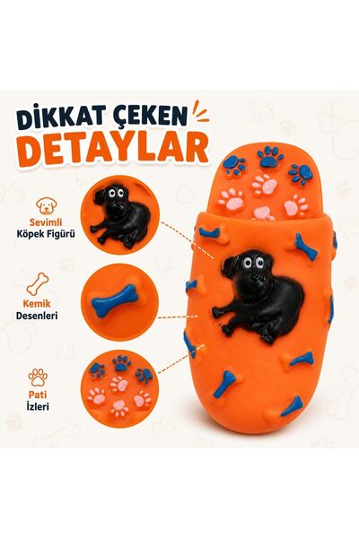 MİANNA PatiPlay Sesli Terlik Köpek Isırma ve Çiğneme Oyuncağı