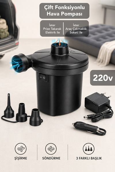 Fischer Multi Elektrikli Hava Pompa - Araç Çakmak Soketli Havuz Kamp Ürünleri...