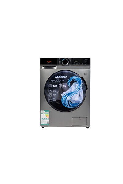 BASIC , Front Load Washing Machine, 13 kg, 8 kg Drying, Silver - BAWMDF-M 130 S