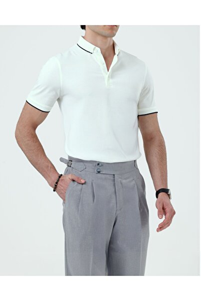 TerziAdemAltun Italian Style Slim Fit Men's Polo Collar Short-Sleeved Knitwea...