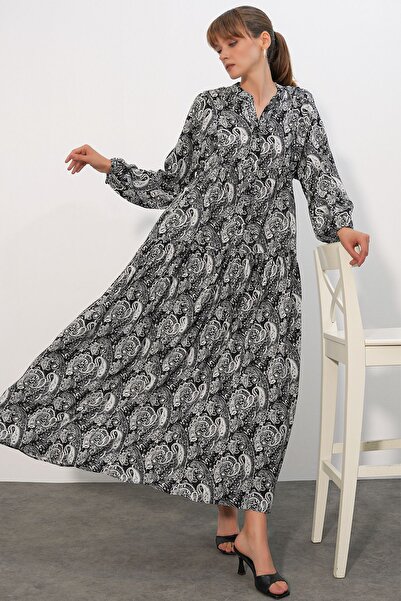 Hiccup Bdart Patterned V-Neck Maxi Dress