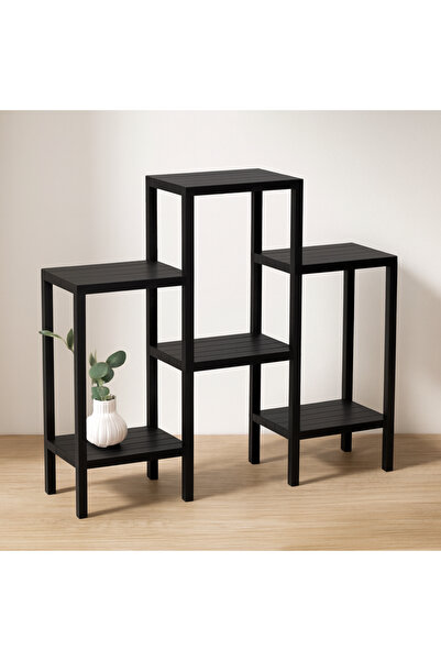 magicool 6-Shelf Black Plastic Modular Shelving Unit