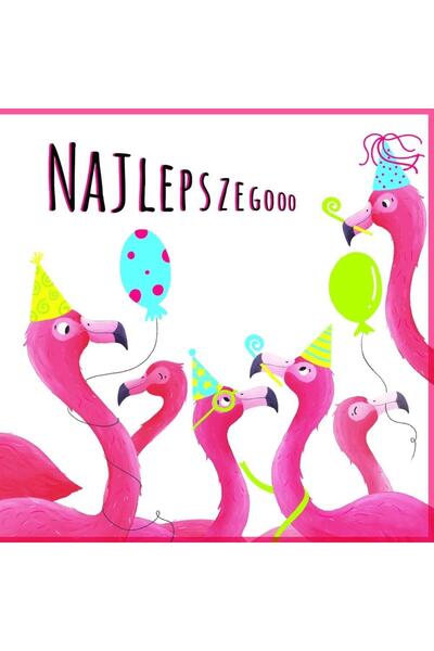 HENRY Felicitare KW Neon, embosata cu flamingo, cu folie aurie, cu plic, 15x1...