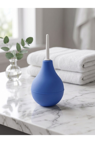 Silikon Anal Temizleme Lavman Pompası 15 CM | Mavi