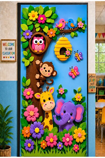 PROMISEBACKDROP2 زينة باب مرنة مقاس 190x75 سم، زينة باب من القماش، بتصميم حيو...