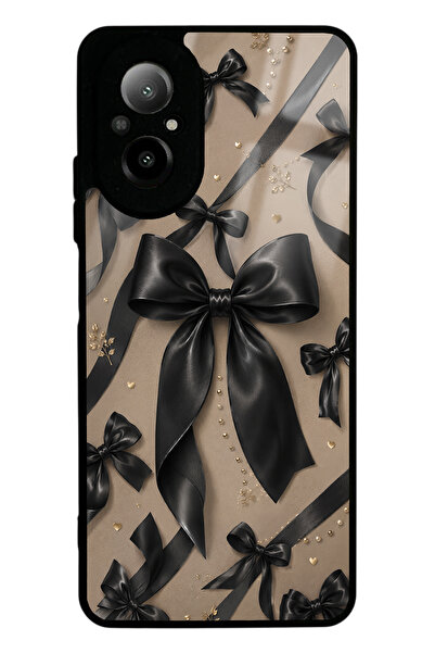 Spoyi Realme 12 Lite Midnight Bow Tasarımlı Glossy Telefon Kılıfı