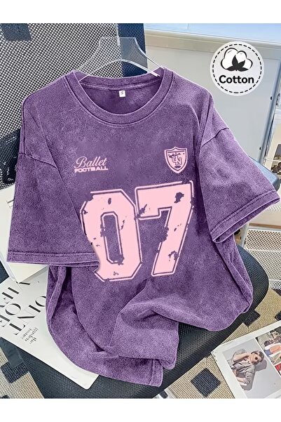 Touz Moda 07 Princess Printed Washable Vintage Unisex Oversize T-Shirt