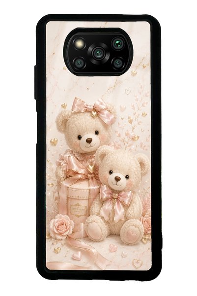 Spoyi حافظة هاتف Xiaomi Poco X3 Sweetheart Teddy ذات تصميم لامع