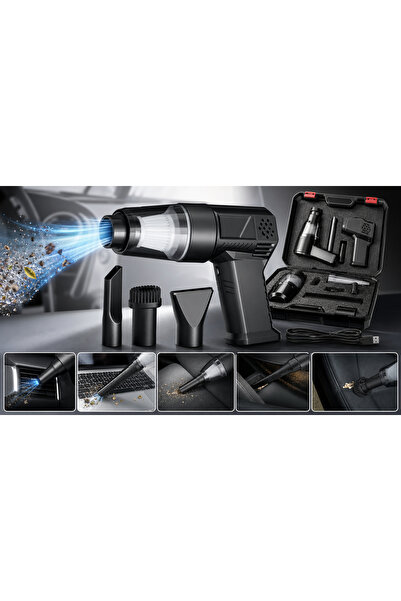 YK Design X10 Violent Turbo Fan Hava Tabancası Çantalı, Multi-Function Şarjlı Hava Tabancası 6 Ek Parça
