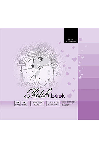 Fresh Bloc de desen 200x200 mm, 48 pagini, 100 g/m², pentru creioane și markere