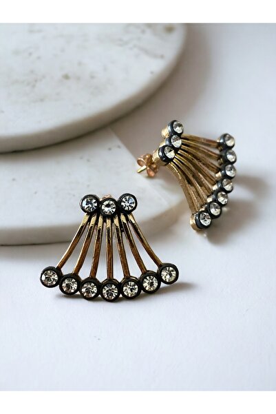 FAYRA ACCESSORIES Zircon Stone Ribbed Earrings