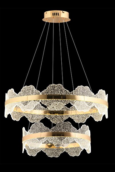 Avonni AV-7015-8032-60+40 Gold Kaplama Klasik Avize LED Metal Kristal H: 100 ...