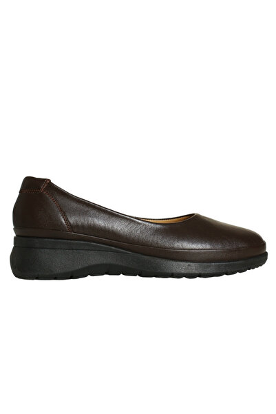 Platin Brown Leather Women's Comfort Casual Shoes