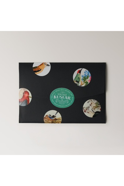Bazen Defter Vintage Kuşlar Kolaj Kiti