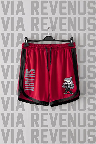 Vordevia Fitness Shark Printed Unisex Retro Varsity Sports Training Shorts