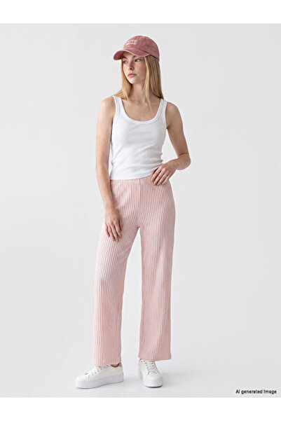 LC Waikiki Textured Women's Trousers with Waist Cord from Uzg Store for Style...