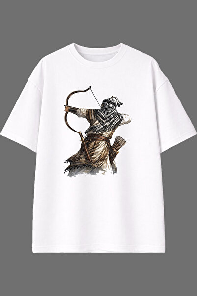 VSRN Old Archer Design Front Printed White Oversize t Shirt
