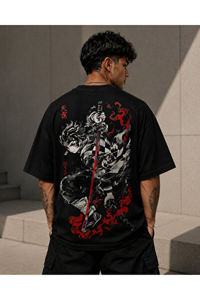 Nulivez Demon Slayer Tanjiro Kamado Oversize Unisex T-Shirt - Anime Graphic P...