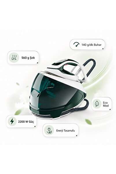 TEFAL Buhar Kazanlı Ütü Eco Modlu Yeşil | 8 Bar, 2200 W Düşük Tüketim, 560 g ...