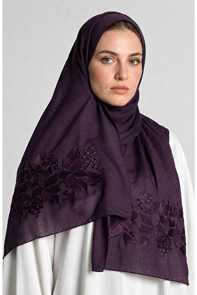 Veil Designer طرحه روز اوف وايت طبقتين بتطريز علي الطرفين قماش بوال ياباني 19...