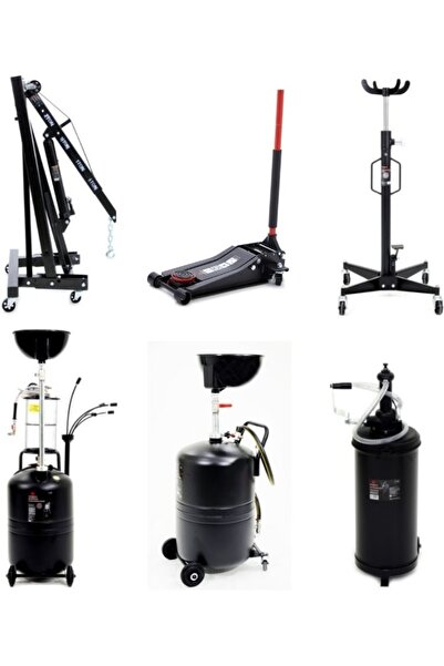 Worldforce 6'lı Set 1,5 Ton Vinç ve 3ton Kriko ve 100 Lt Yağ Çekme ve 100 Lt ...