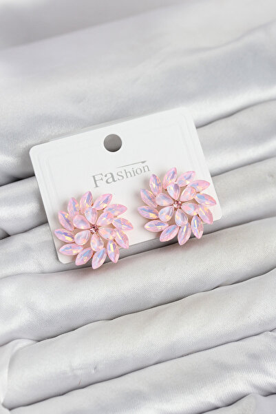 OGHAMAY Pink Color Crystal Stone Flower Model Women's Earrings