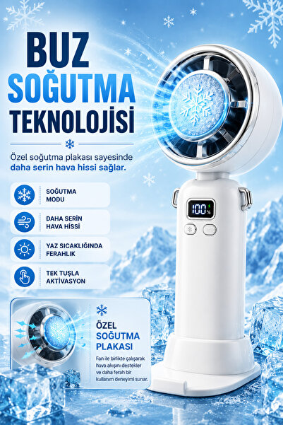 Bychie Okmore AY11 El tipi mini Fan- Beyaz