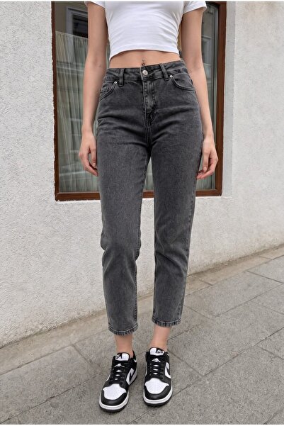 BİKELİFE Women's High Waist Stretch Denim Fabric Mom Fit Jeans