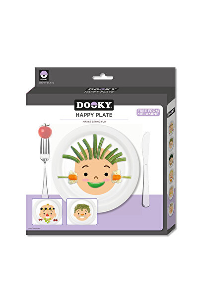 DOOKY Happy plate for children, plate with head pattern