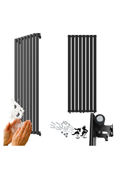 Granitan Radiator Baie Fero, Vertical, Panou, 1600x600 mm, 1036 W, Negru