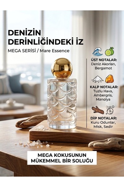 DOA KOZMETİK MEGA Deep Marine Unisex Extrait de Parfum 50 ml - Ultra Kalıcı Y...