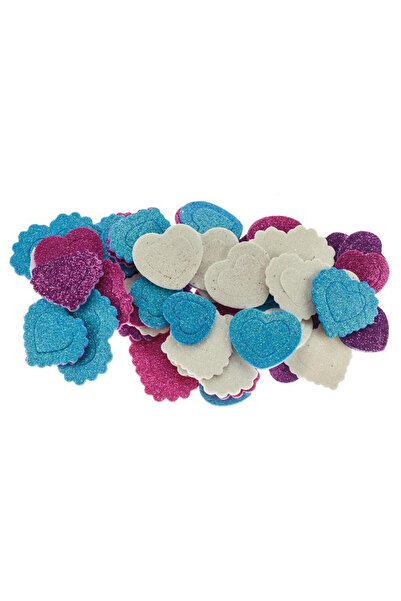 BREWIS Stickere spuma set 48 buc multicolor inima