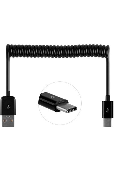 Generic كابل بيانات USB-C USB 3.1 من النوع C إلى USB بطول 3 أقدام بتصميم حلزو...