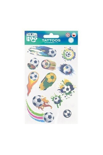 Sticker BOO Set tatuaje temporare fotbal multicolor 12 modele pe foaie