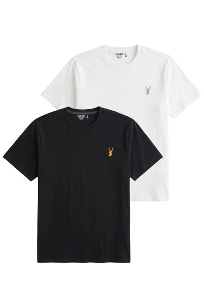 GENIUS STORE Ανδρικό μαύρο μπλουζάκι 100% βαμβακερό μονό ζέρσεϊ βασικό μπλουζ...
