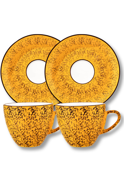 WILMAX ENGLAND Set 2 cești espresso porțelan Colorboom, Galben, 75 ml, Wilmax