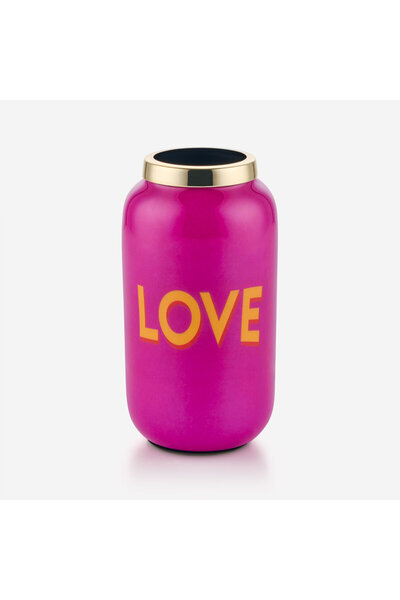 GIFT COMPANY Pink Iron Steel Love Vase 6X12X6 cm