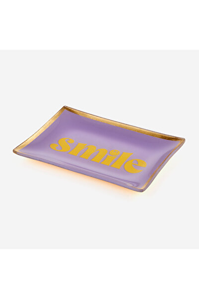 GIFT COMPANY Placă decorativă din sticlă violetă Smile Purple 10X0,8X14,2 Cm