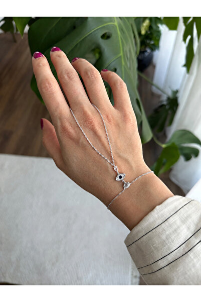ringbox Gümüş Renkli Lacivert Gözlü Şahmeran